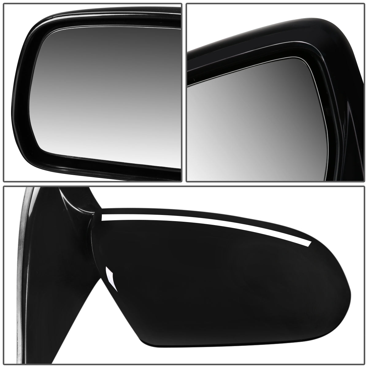 RETROVISOR MIRROR - OEM - 01-07 TOYOTA HIGHLANDER - POWERED - HEATED - PAINTABLE - BLACK - RIGHT