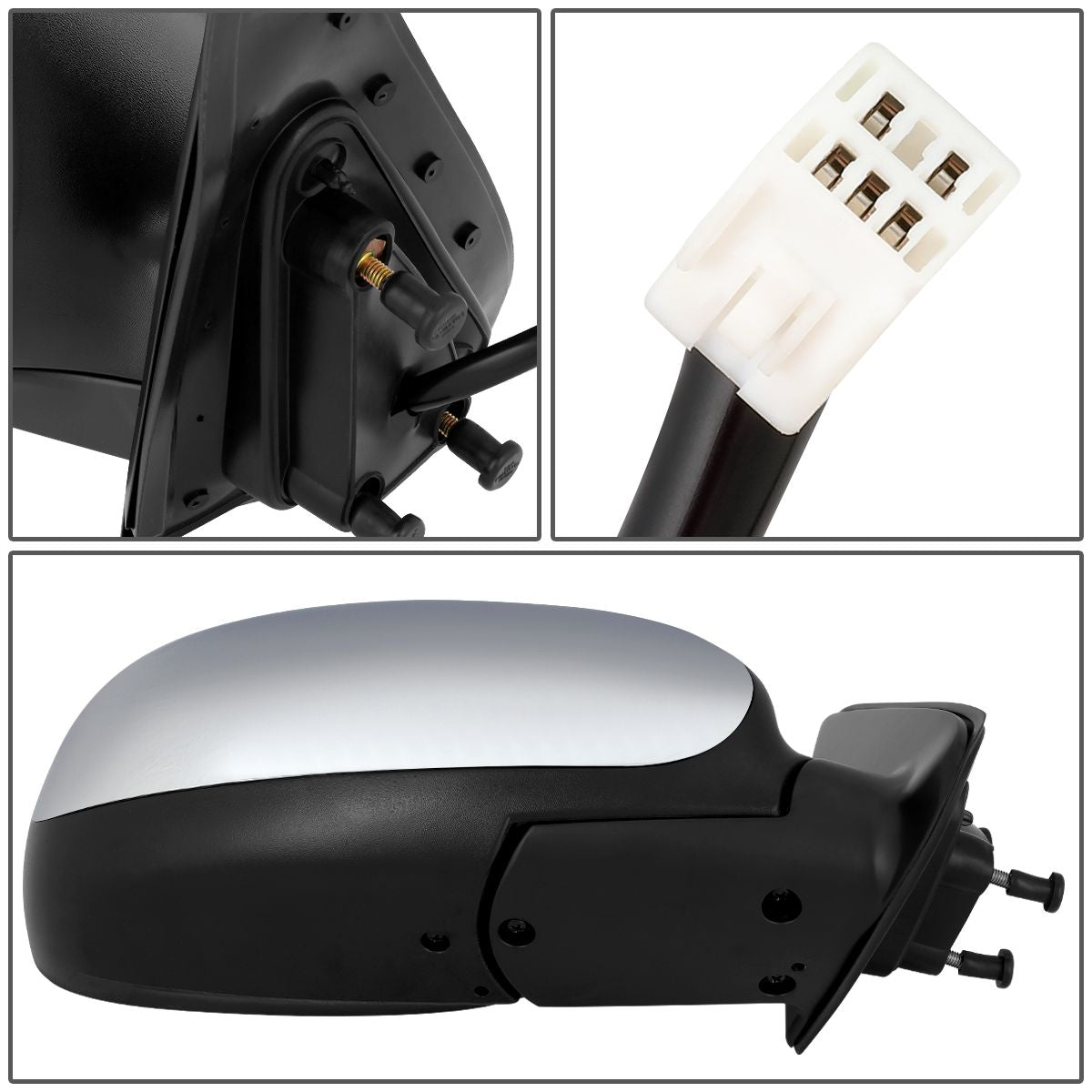 RETROVISOR MIRROR - OEM - 04-06 TOYOTA TUNDRA CREW CAB - POWER MIRROR ADJUSTMENT - HEATED - CHROME - RIGHT