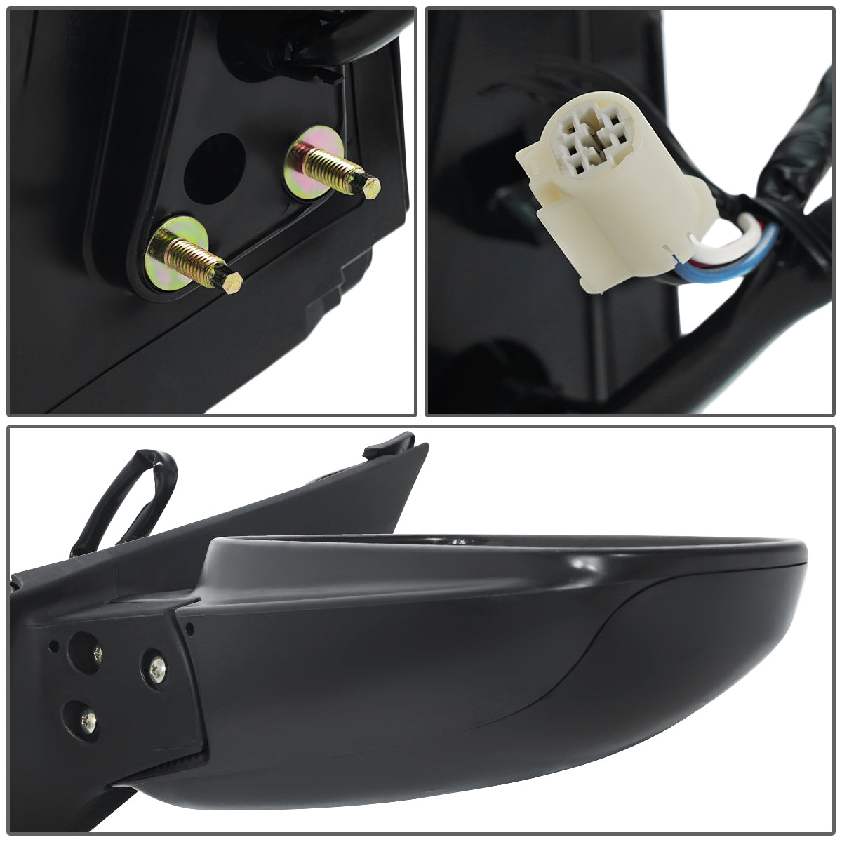 RETROVISOR MIRROR - OEM - 04-09 TOYOTA PRIUS - POWERED - HEATED - PAINTABLE - BLACK - RIGHT