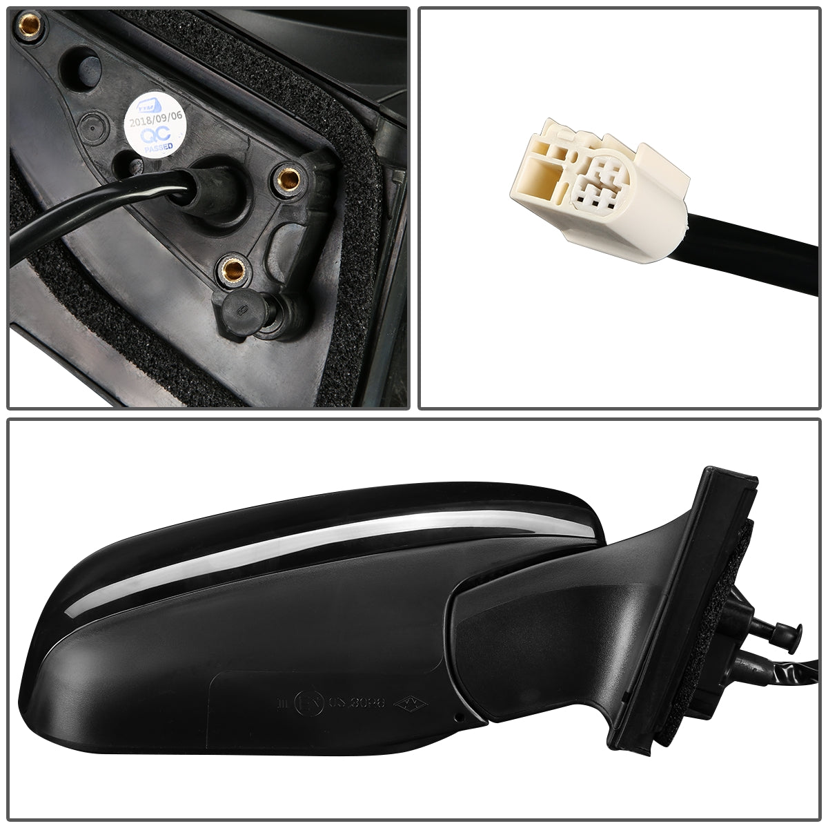 RETROVISOR MIRROR - OEM - 06-12 TOYOTA RAV4 - POWERED - TEXTURED - BLACK - RIGHT