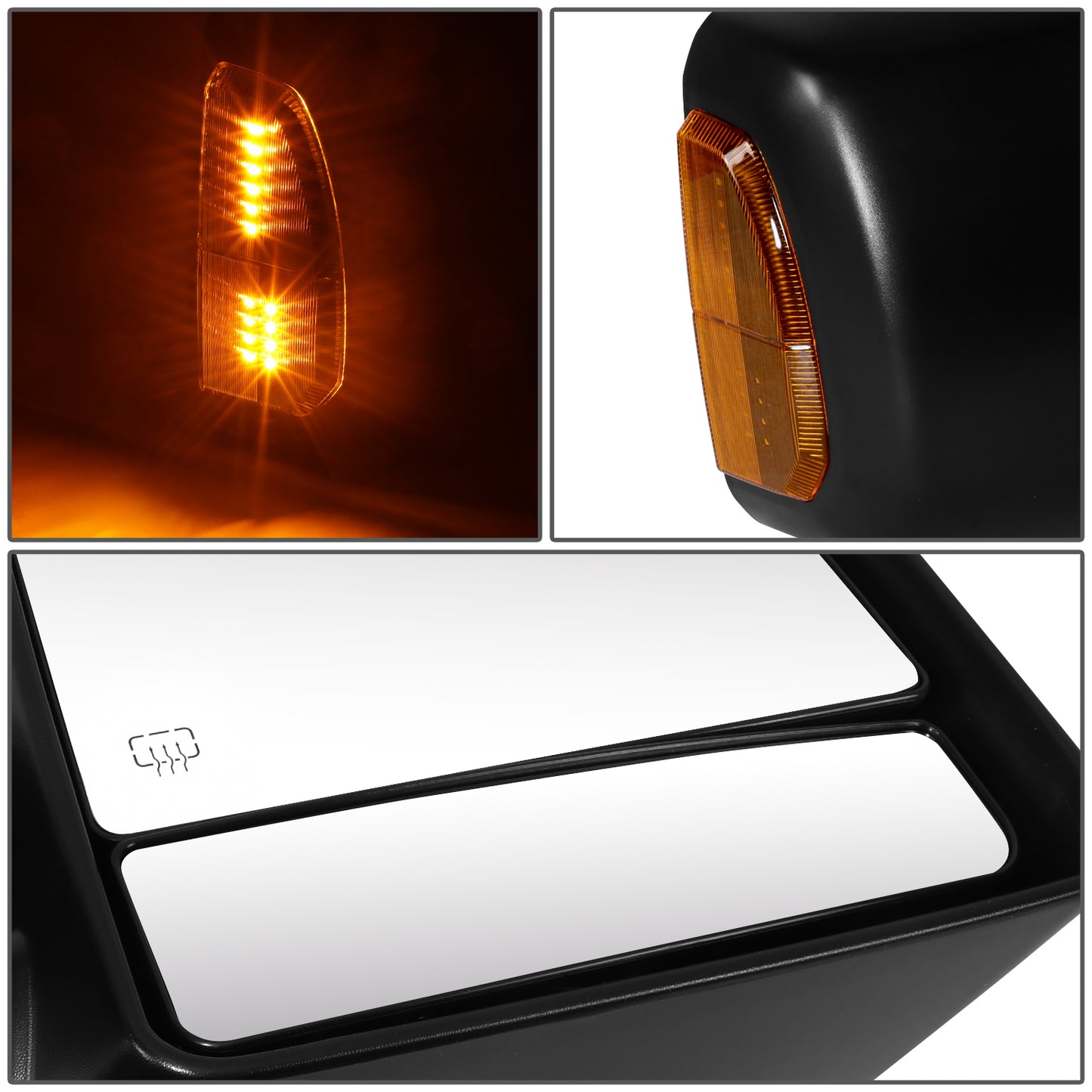 RETROVISOR MIRROR - OE STYLE - TOYOTA TUNDRA 07-21 - WITH POWER WITH HEATED WITH SIGNAL DUAL ARM - PASSENGER SIDE - PAINT TO MATCH - BLACK