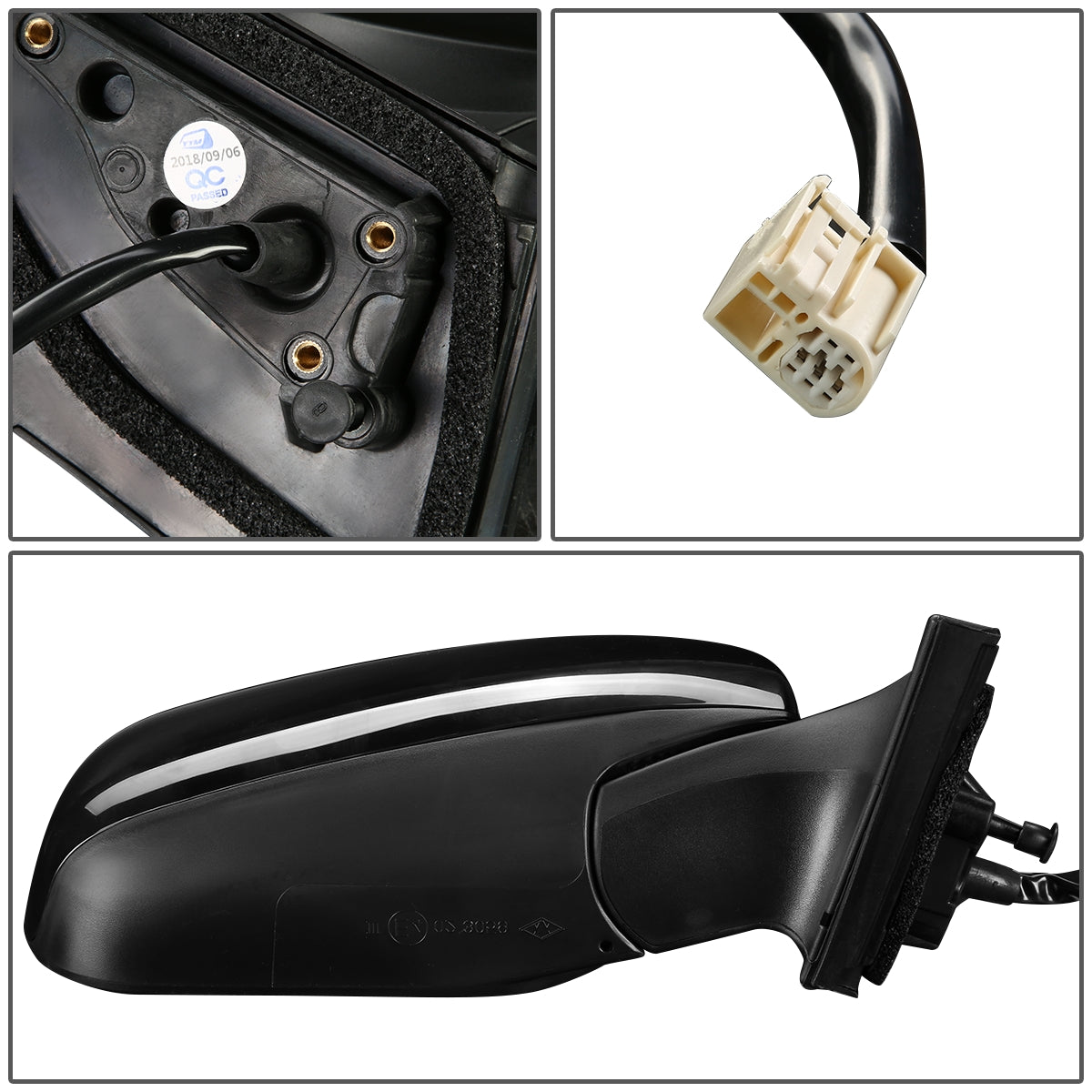 RETROVISOR MIRROR - OEM - 06-08 TOYOTA RAV4 - POWERED - HEATED - TEXTURED - BLACK - RIGHT