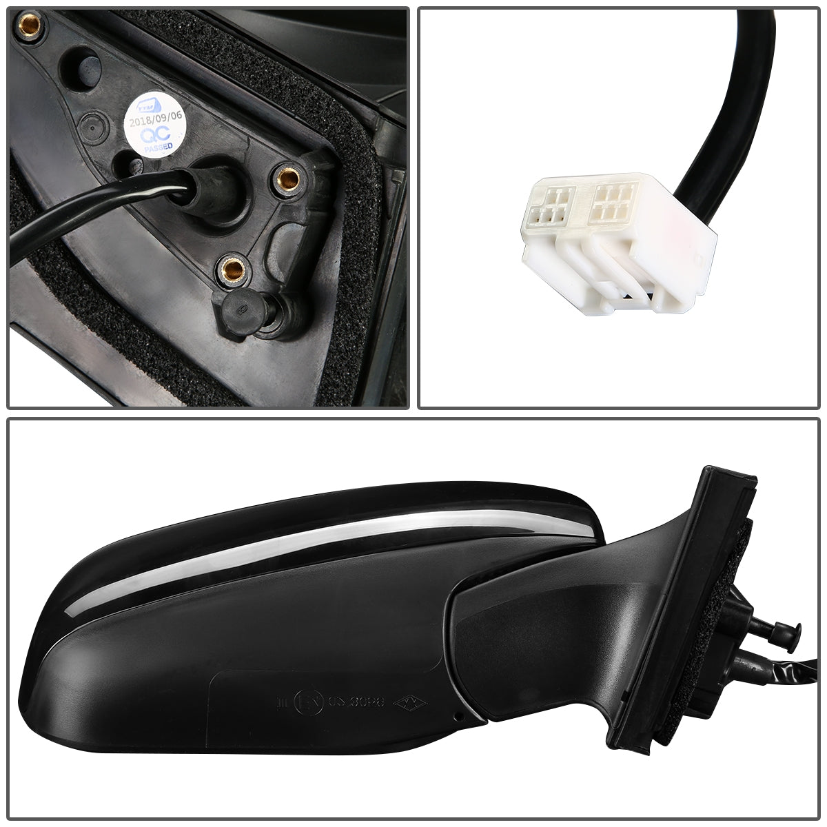 RETROVISOR MIRROR - OEM - 09-12 TOYOTA RAV4 - POWERED - TEXTURED - RIGHT - BLACK