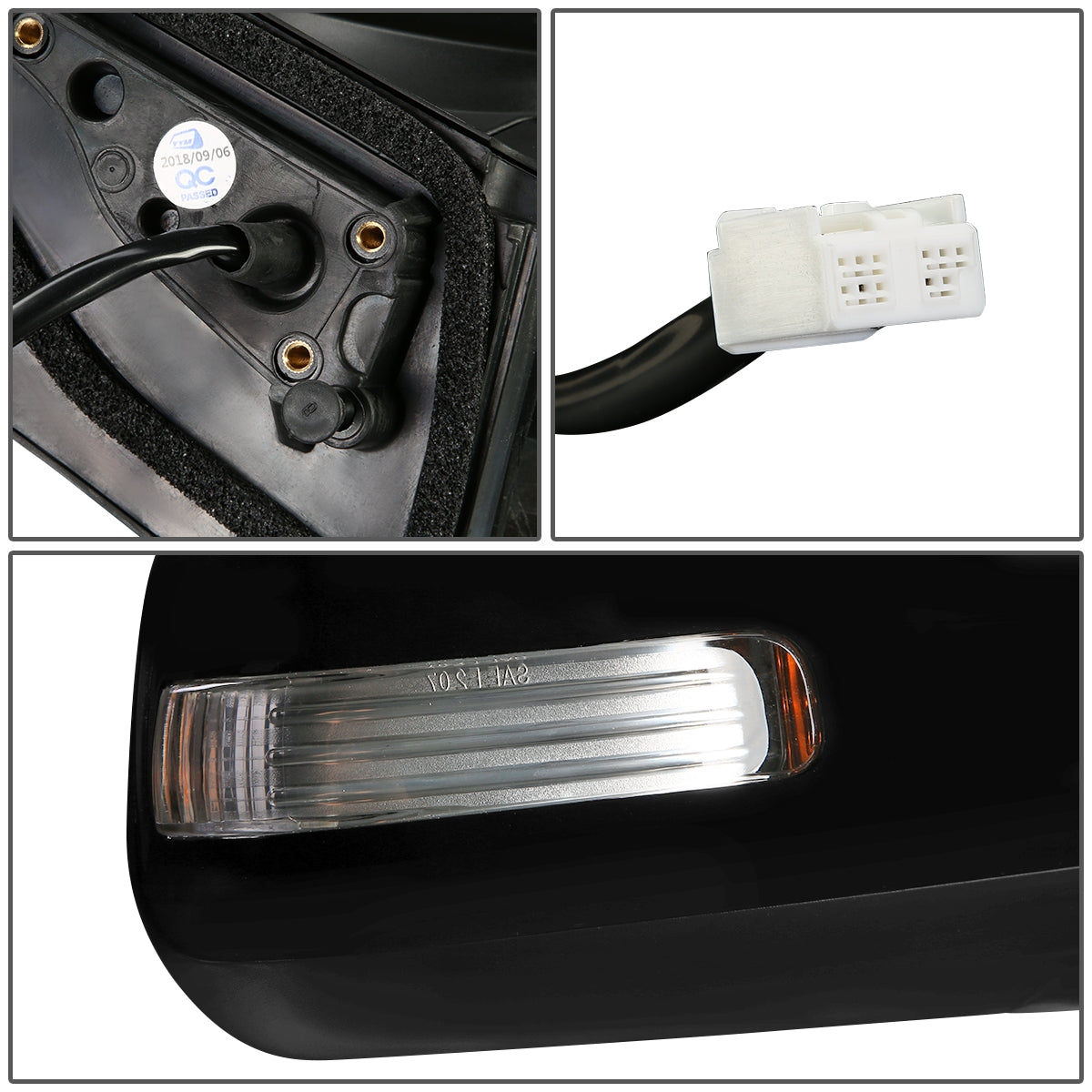 RETROVISOR MIRROR - OEM - 09-12 TOYOTA RAV4 - POWERED - HEATED - PAINTABLE - RIGHT - BLACK