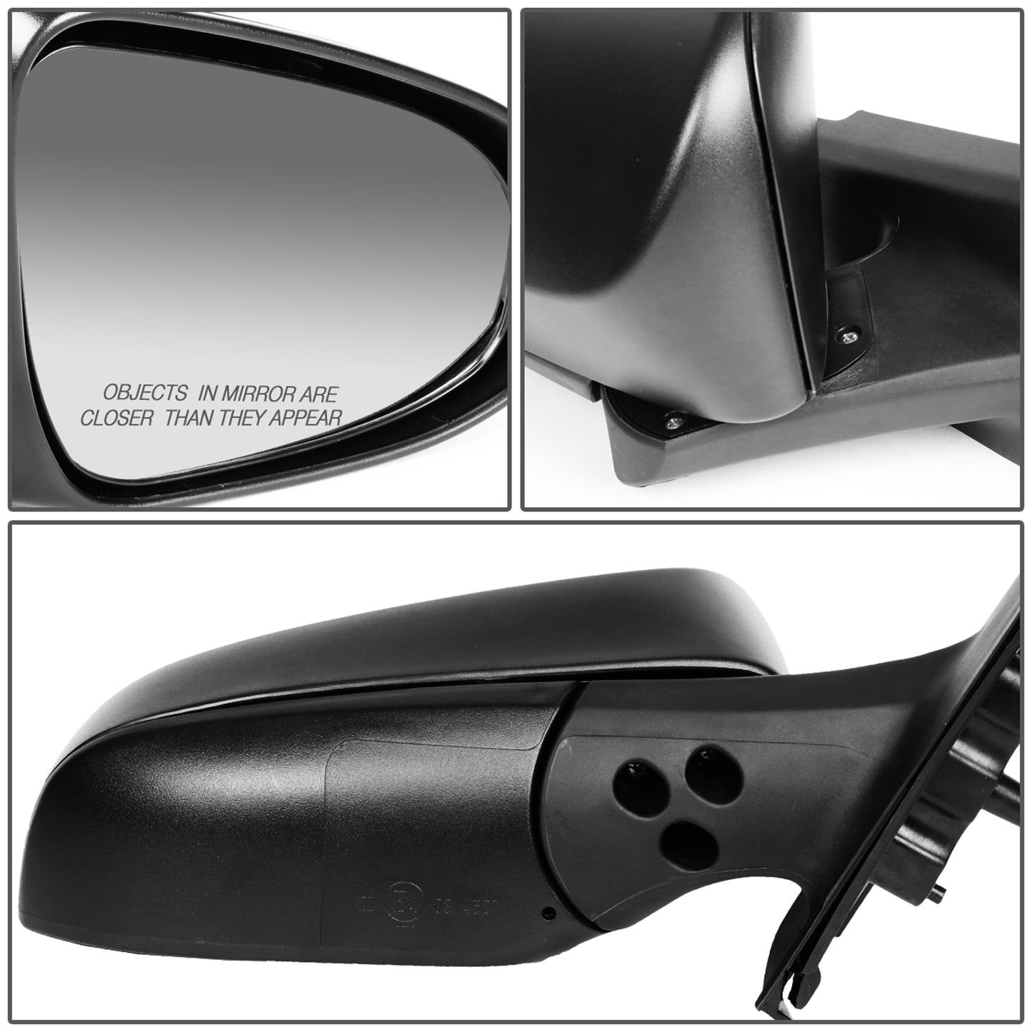 RETROVISOR MIRROR - OEM - 12-13 TOYOTA YARIS HATCHBACK - MANUAL - TEXTURED - RIGHT - BLACK