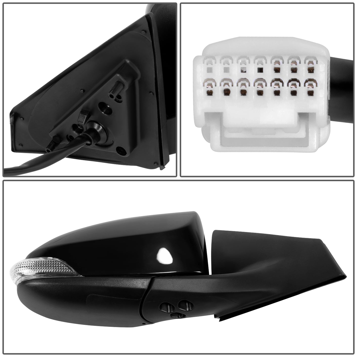 RETROVISOR MIRROR - OE STYLE - TOYOTA AVALON 13-18 - WITH POWER WITH HEATED GLASS WITH SIGNAL WITH MEMORY - PASSENGER SIDE - PAINT TO MATCH - BLACK
