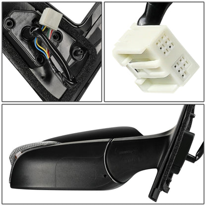 RETROVISOR MIRROR - OEM - 12-14 TOYOTA PRIUS-C - POWERED - W/ SIGNAL LIGHT - FOLDING - RIGHT - BLACK MATERIAL