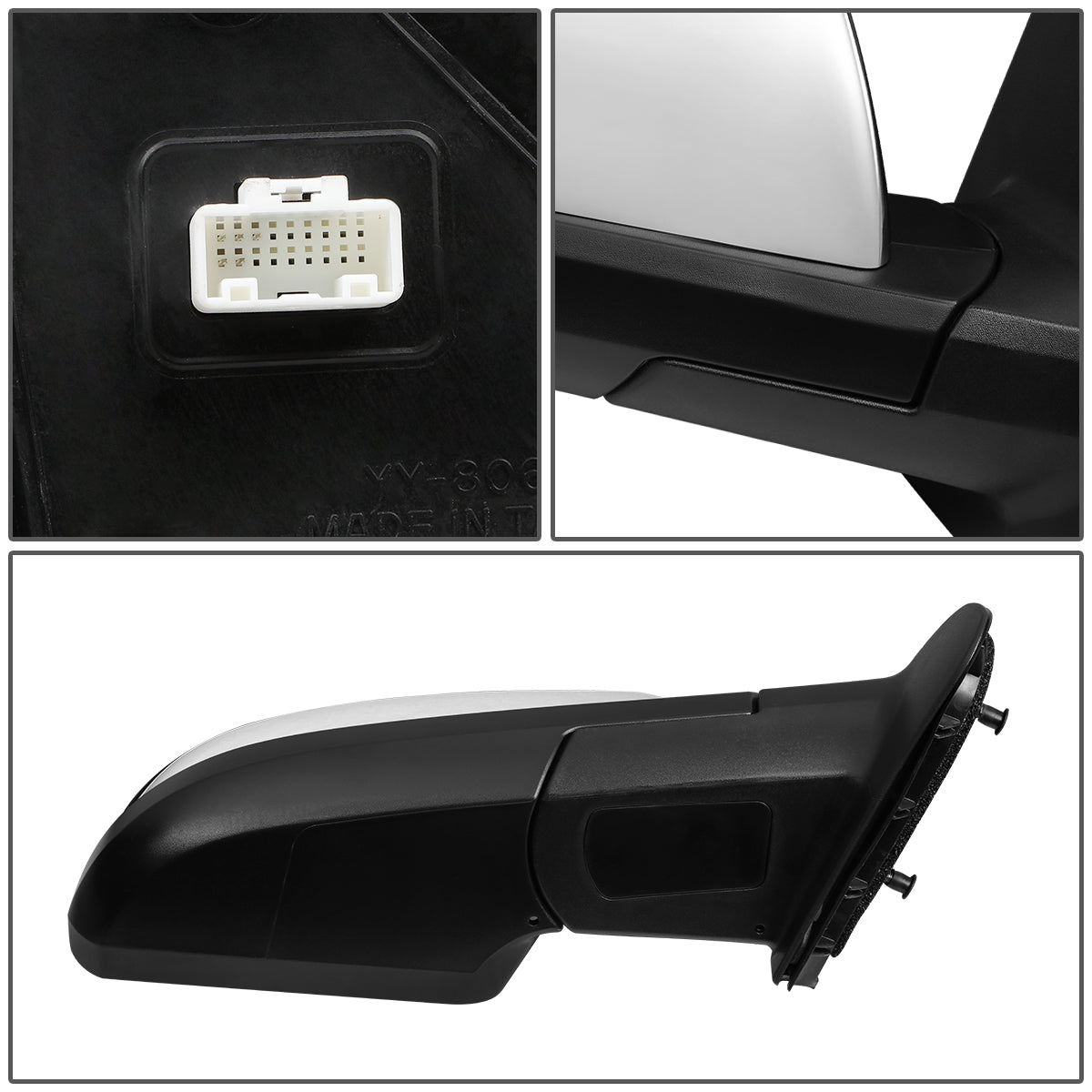 RETROVISOR MIRROR - OEM - 07-13 TOYOTA TUNDRA - POWERED - HEATED - FOLDING - RIGHT - CHROME COVER