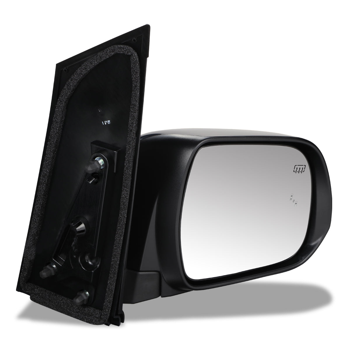 RETROVISOR MIRROR - OEM - 11-17 TOYOTA SIENNA - POWERED - HEATED - W/ BSD - FOLDING - RIGHT - BLACK MATERIAL
