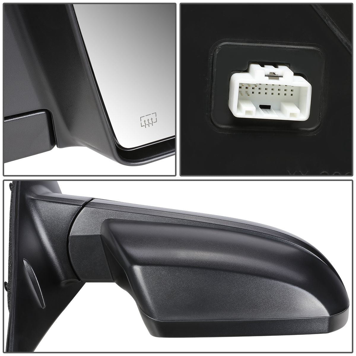 RETROVISOR MIRROR - OEM - 14-18 TOYOTA TUNDRA - POWERED - HEATED - TEXTURED - RIGHT - BLACK