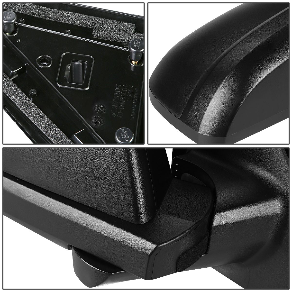 RETROVISOR MIRROR - OEM - 14-15 TOYOTA TUNDRA - MANUAL - TEXTURED - RIGHT - BLACK