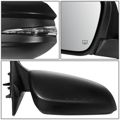 RETROVISOR MIRROR - OEM - 14-16 TOYOTA HIGHLANDER - POWERED - HEATED - W/ SIGNAL LIGHT - W/ MEMORY - W/ PUDDLE LIGHT - FOLDING - RIGHT - BLACK MATERIAL