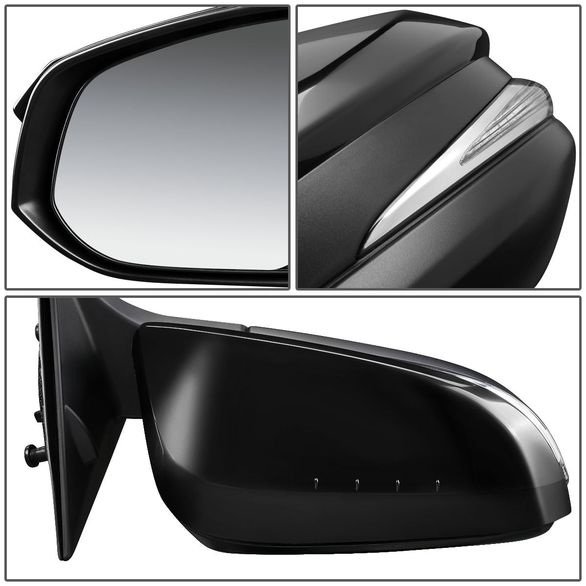 RETROVISOR MIRROR - OEM - 14-17 TOYOTA HIGHLANDER - POWERED - PAINTABLE - RIGHT - BLACK