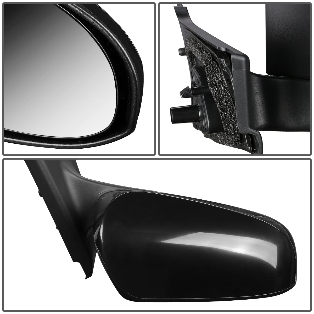 RETROVISOR MIRROR - OEM - 15-18 TOYOTA YARIS HATCHBACK - MANUAL - PAINTABLE - RIGHT - BLACK