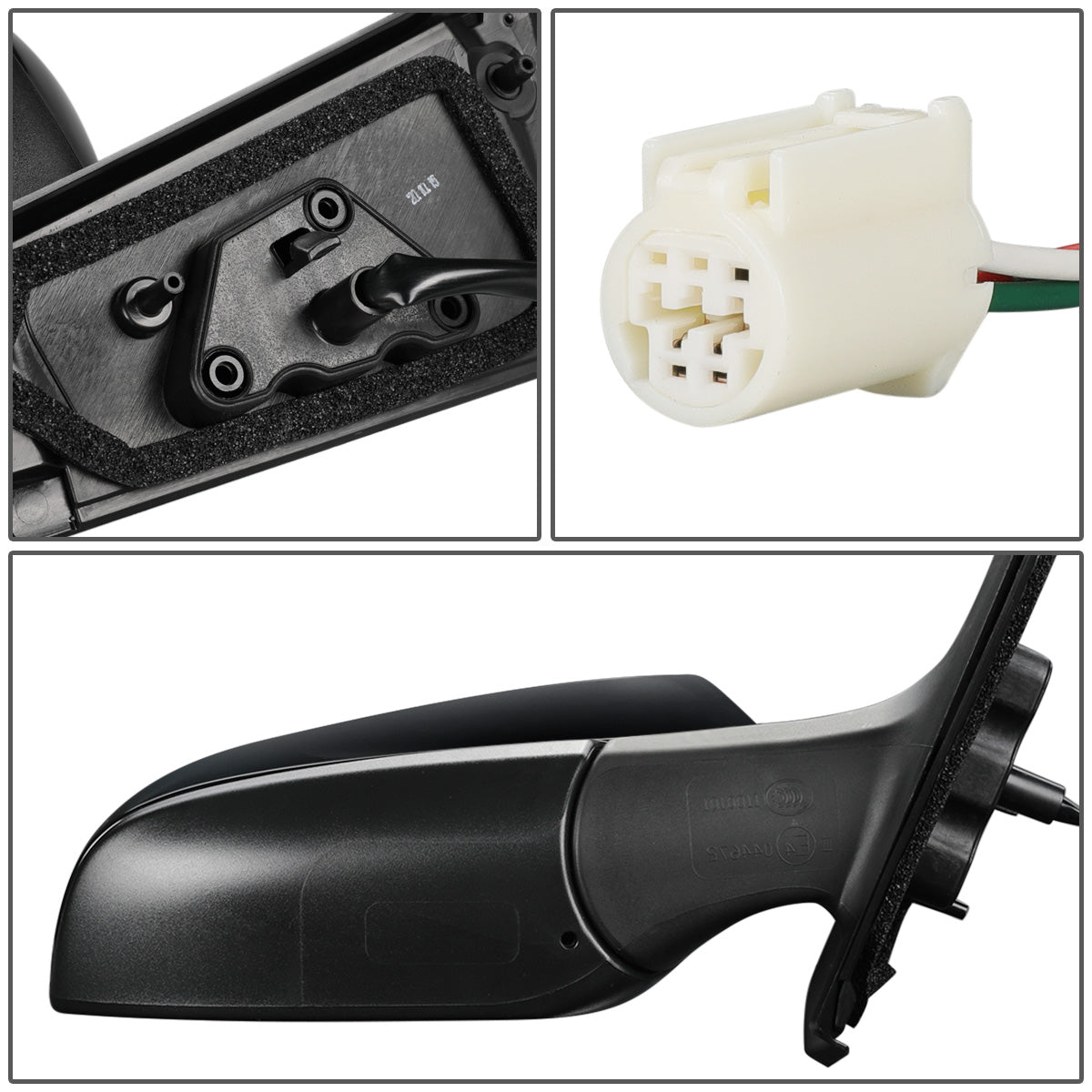 RETROVISOR MIRROR - OEM - 15-17 TOYOTA YARIS - POWERED - FOLDING - RIGHT - BLACK MATERIAL