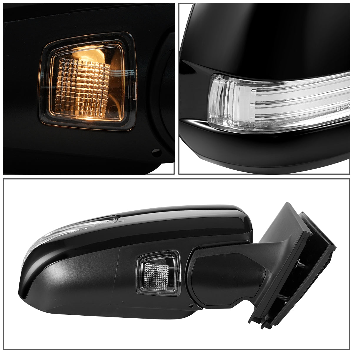 RETROVISOR MIRROR - OEM - 11-17 TOYOTA SIENNA - POWERED - HEATED - W/ SIGNAL LIGHT - W/ MEMORY - W/ PUDDLE LIGHT - W/ BSD - W/O DIMMER - FOLDING - RIGHT - BLACK