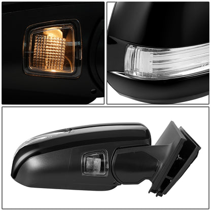 RETROVISOR MIRROR - OEM - 11-17 TOYOTA SIENNA - POWERED - HEATED - W/ SIGNAL LIGHT - W/ MEMORY - W/ PUDDLE LIGHT - W/ BSD - W/O DIMMER - FOLDING - RIGHT - BLACK