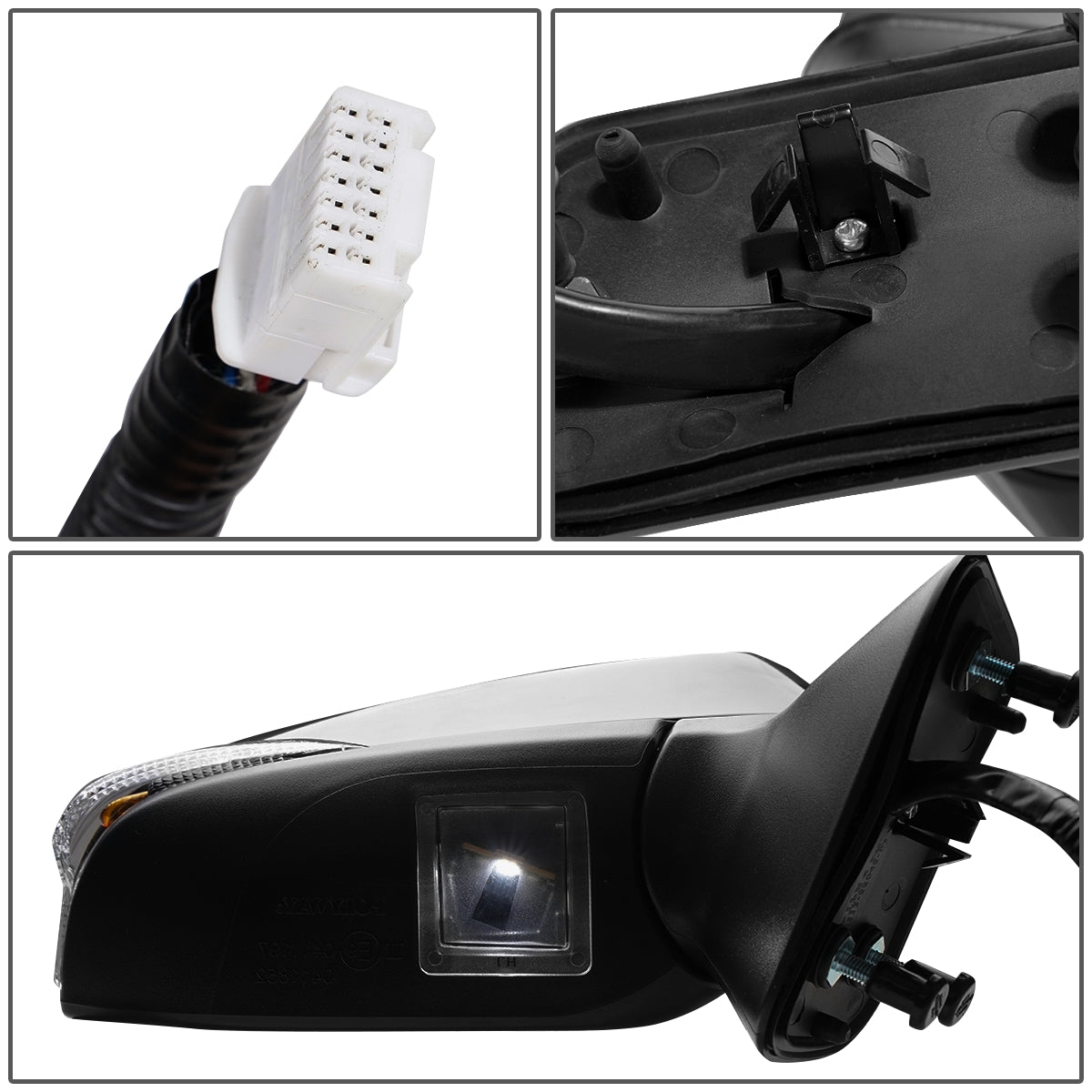 RETROVISOR MIRROR - OEM - 13-16 TOYOTA VENZA - POWERED - HEATED - W/ SIGNAL LIGHT - W/ MEMORY - W/ PUDDLE LIGHT - POWER FOLDING - RIGHT - BLACK MATERIAL