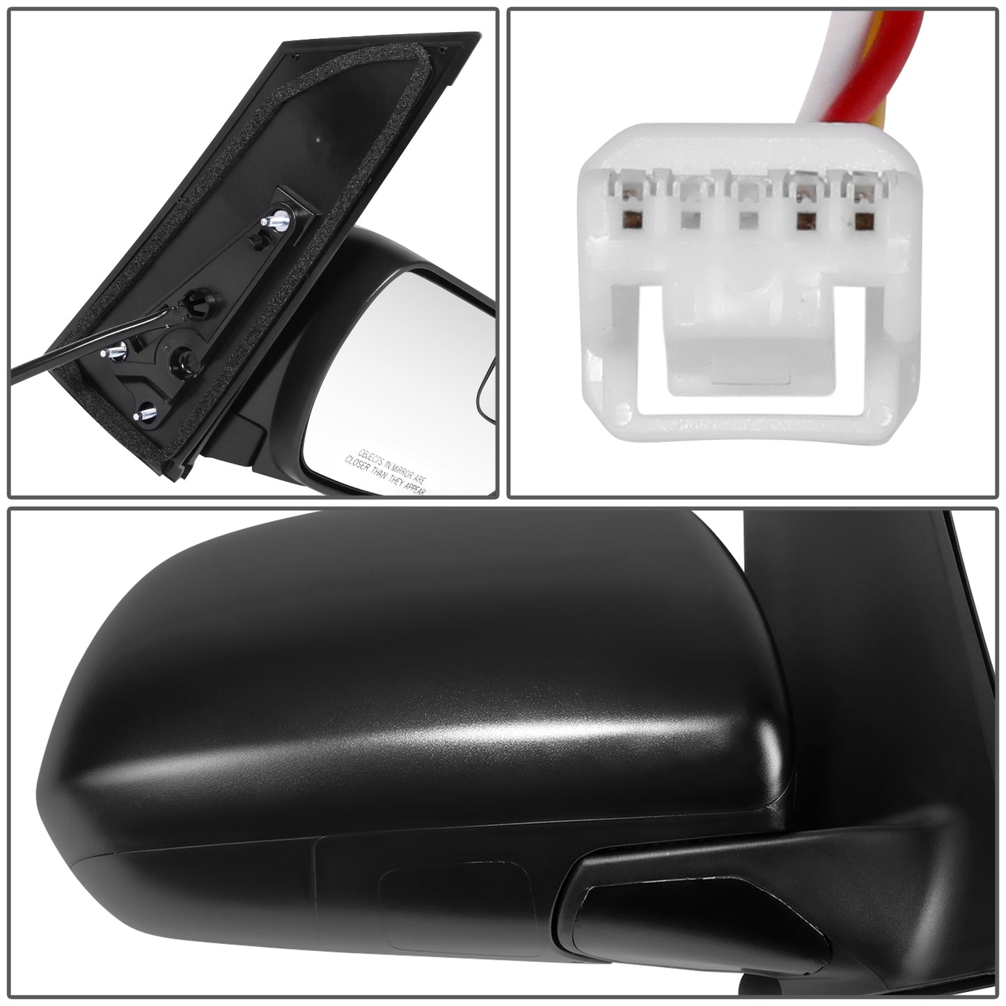 RETROVISOR MIRROR - OE STYLE - TOYOTA SIENNA 15-20 - WITH POWER WITH BLIND SPOT MIRROR - PASSENGER SIDE - PAINT TO MATCH - BLACK