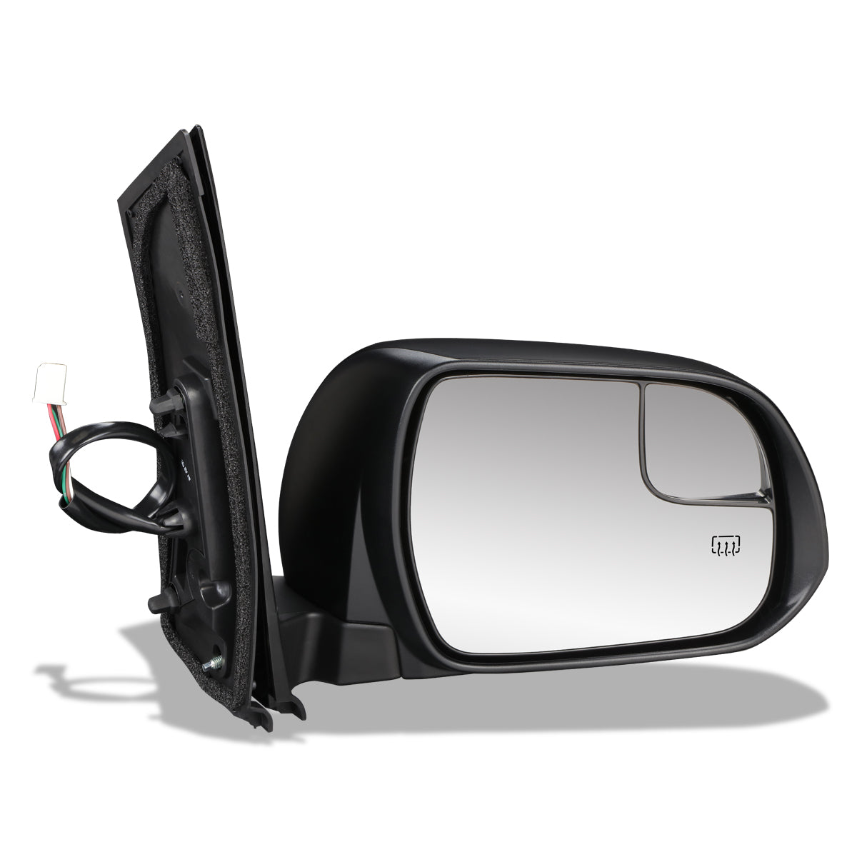 RETROVISOR MIRROR - OEM - 11-17 TOYOTA SIENNA - POWERED - HEATED - FOLDING - W/ SPOTTER GLASS - TEXTURED - RIGHT - BLACK