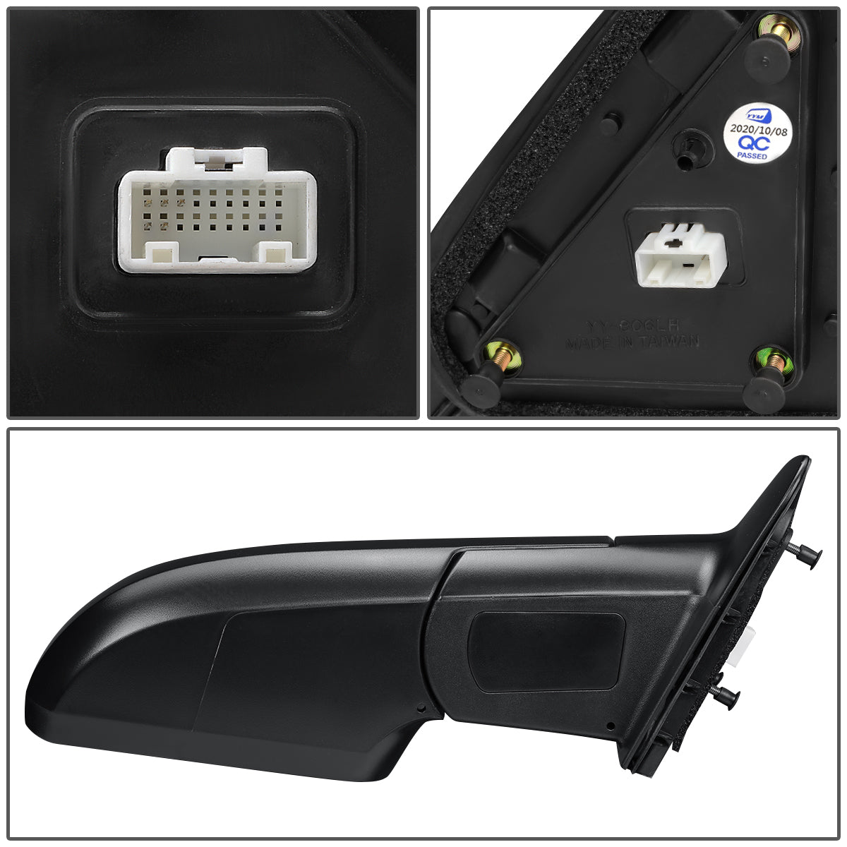 RETROVISOR MIRROR - OEM - 14-20 TOYOTA TUNDRA - POWERED - HEATED - FOLDING - RIGHT - BLACK MATERIAL