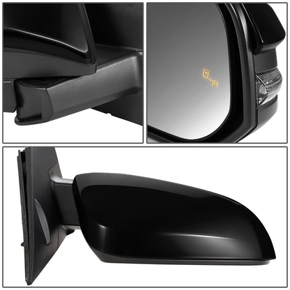 RETROVISOR MIRROR - OEM - 13-15 TOYOTA RAV4 - POWERED - HEATED - W/ SIGNAL LIGHT - W/ BSD - FOLDING - RIGHT - BLACK MATERIAL