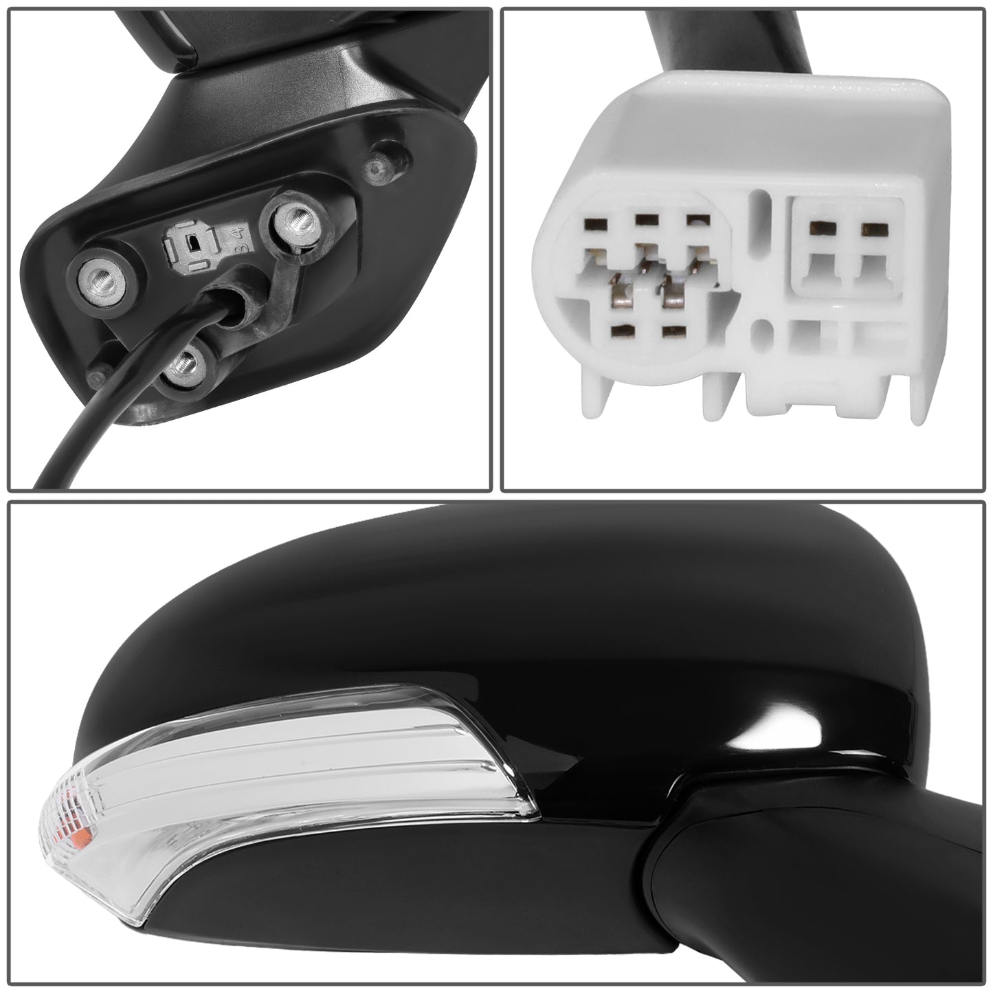 RETROVISOR MIRROR - OE STYLE - TOYOTA PRIUS 15 - WITH POWER WITH HEATED GLASS WITH SIGNAL - PASSENGER SIDE - PAINT TO MATCH - BLACK