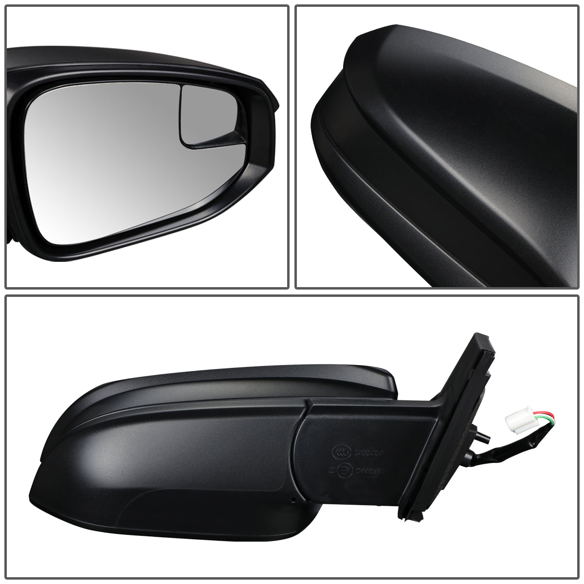RETROVISOR MIRROR - OEM - 13-15 TOYOTA RAV4 - POWERED - FOLDING - W/ SPOTTER GLASS - TEXTURED - RIGHT - BLACK