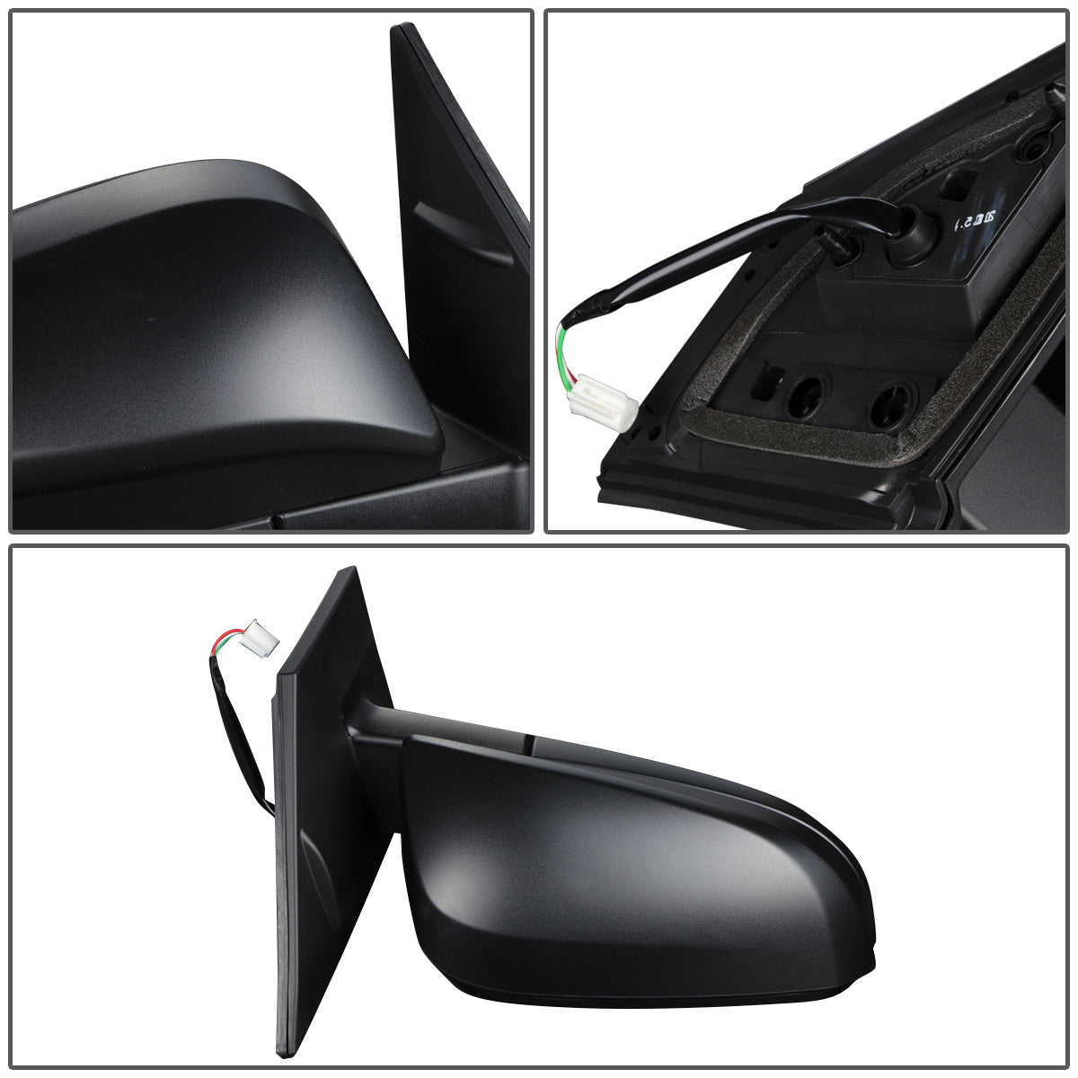 RETROVISOR MIRROR - OEM - 13-15 TOYOTA RAV4 - POWERED - FOLDING - W/ SPOTTER GLASS - TEXTURED - RIGHT - BLACK