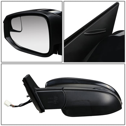 RETROVISOR MIRROR - OEM - 13-15 TOYOTA RAV4 - POWERED - HEATED - W/ SIGNAL LIGHT - W/ SPOTTER GLASS - FOLDING - RIGHT - BLACK MATERIAL