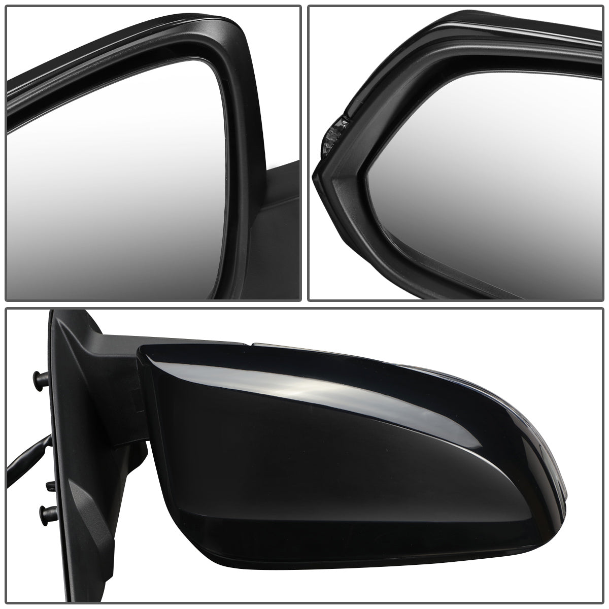 RETROVISOR MIRROR - OEM - 16-17 TOYOTA TACOMA - POWER MIRROR ADJUSTMENT - HEATED - SIGNAL LIGHT - FOLDING - W/O MEMORY, PUDDLE LIGHT, BLIND SPOT DETECTION OR ASPHERICAL GLASS - PAINTABLE - ONLY FITS VEHICLES W/ MATCHING FUNCTIONS AS MIRROR - RIGHT - BLACK