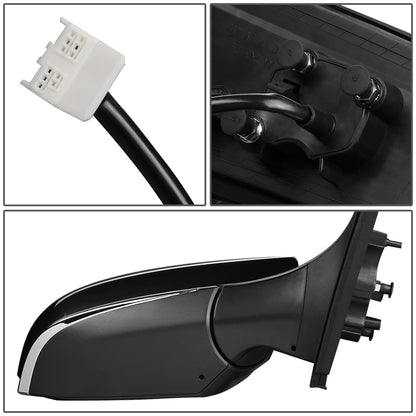 RETROVISOR MIRROR - OEM - 16-18 TOYOTA PRIUS - POWERED - HEATED - FOLDING - TEXTURED - RIGHT - BLACK MATERIAL