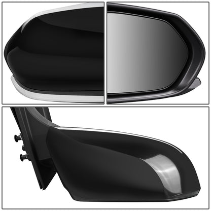 RETROVISOR MIRROR - OEM - 16-18 TOYOTA PRIUS - POWERED - HEATED - FOLDING - TEXTURED - RIGHT - BLACK MATERIAL
