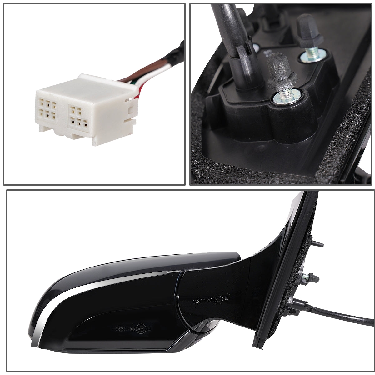 RETROVISOR MIRROR - OEM - 16-18 TOYOTA PRIUS - POWERED - HEATED - FOLDING - RIGHT - BLACK MATERIAL