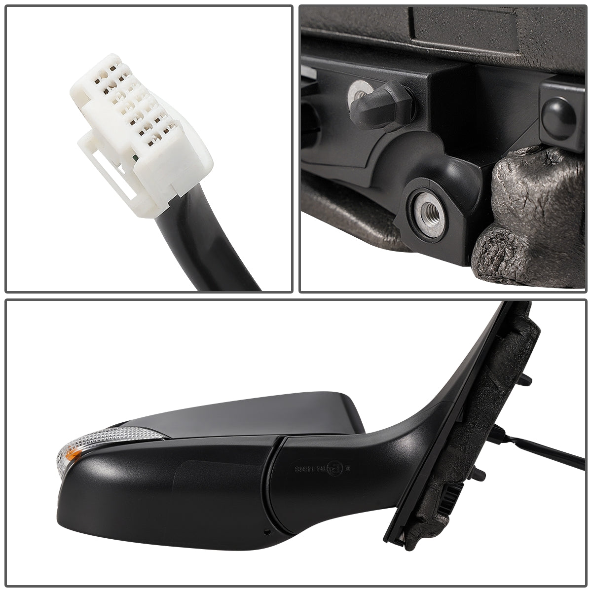 RETROVISOR MIRROR - OEM - 17-19 TOYOTA C-HR - POWERED - HEATED - W/ SIGNAL LIGHT - POWER FOLDING - RIGHT - BLACK MATERIAL