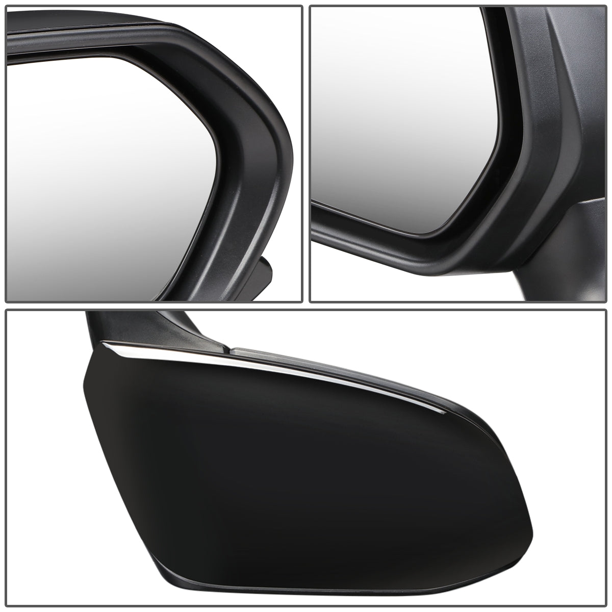 RETROVISOR MIRROR - OEM - 18-20 TOYOTA CAMRY - POWERED - FOLDING - RIGHT - BLACK MATERIAL