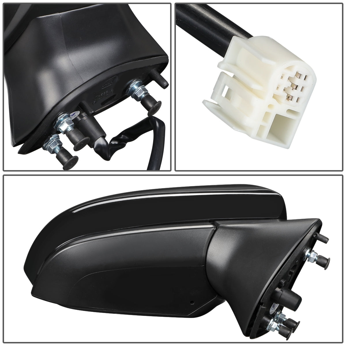 RETROVISOR MIRROR - OEM - 18-20 TOYOTA CAMRY - POWERED - FOLDING - RIGHT - BLACK MATERIAL