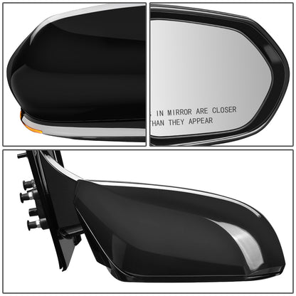 RETROVISOR MIRROR - OEM - 17-18 TOYOTA PRIUS - POWERED - HEATED - W/ SIGNAL LIGHT - FOLDING - RIGHT - BLACK MATERIAL