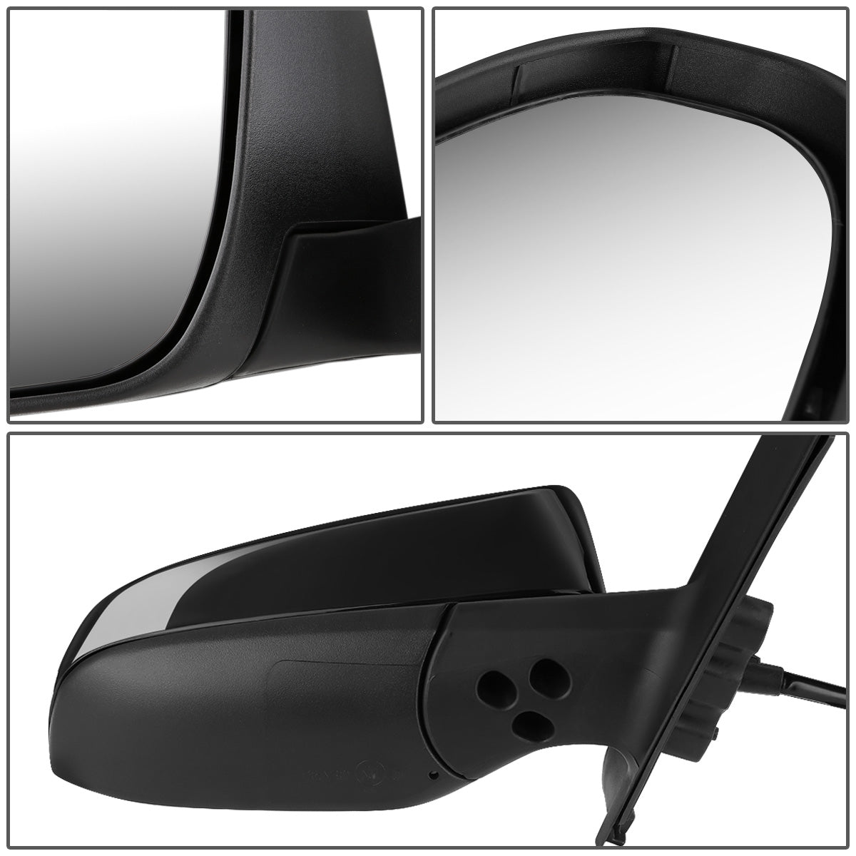 RETROVISOR MIRROR - OEM - 12-14 TOYOTA YARIS - MANUAL - FOLDING - RIGHT - BLACK MATERIAL