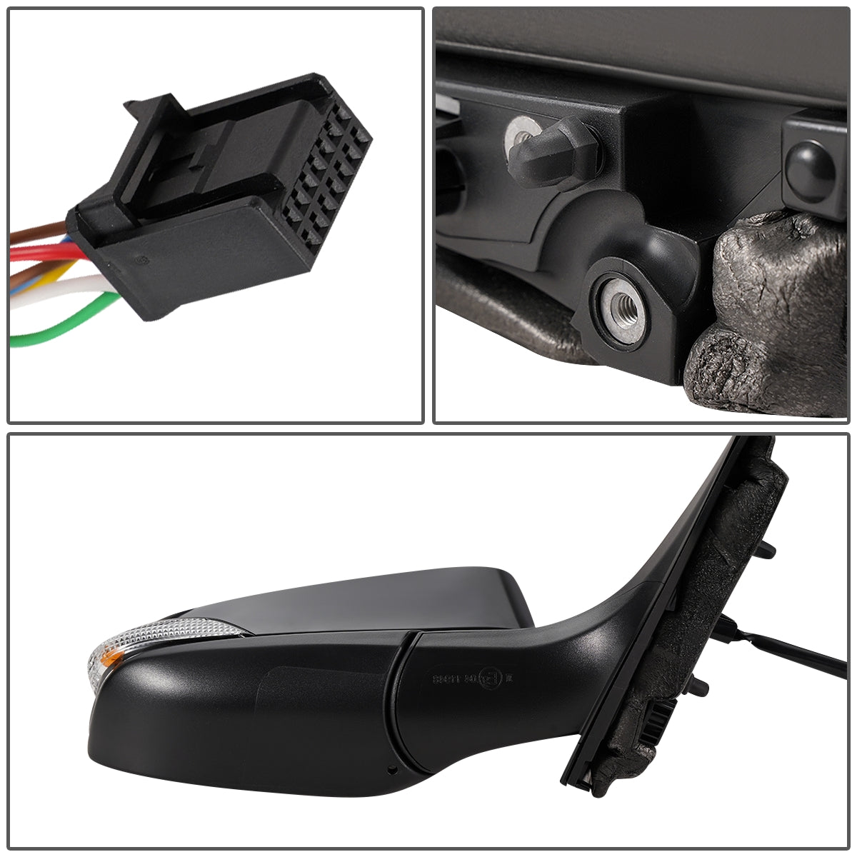 RETROVISOR MIRROR - OEM - 17-19 TOYOTA C-HR - POWERED - HEATED - W/ SIGNAL LIGHT - FOLDING - RIGHT - BLACK MATERIAL