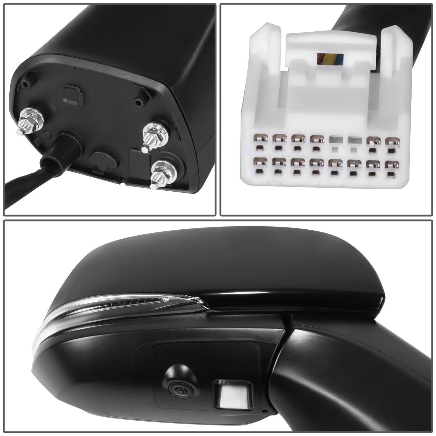 RETROVISOR MIRROR - OE STYLE - TOYOTA RAV4 19-24 - WITH POWER WITH HEATED WITH SIGNAL WITH BLIND SPOT WITH CAMERA - PASSENGER SIDE - PAINT TO MATCH - BLACK