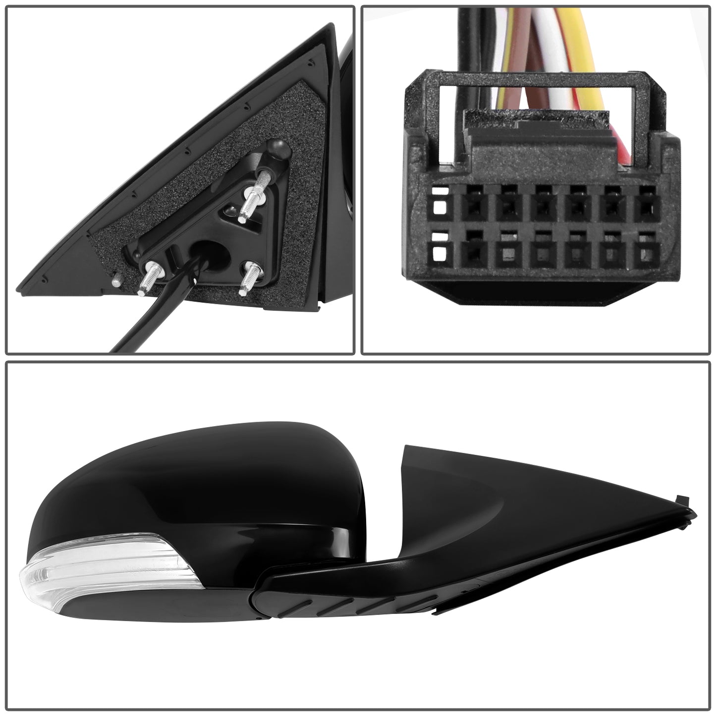 RETROVISOR MIRROR - OE STYLE - TOYOTA AVALON 11-12 - WITH POWER WITH HEATED GLASS WITH SIGNAL - PASSENGER SIDE - PAINT TO MATCH - BLACK