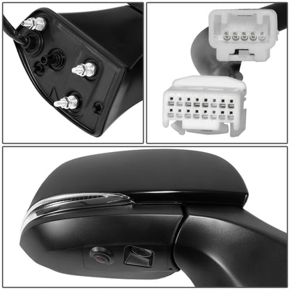 RETROVISOR MIRROR - OE STYLE - TOYOTA HIGHLANDER 20-24 - WITH POWER WITH HEATED GLASS WITH SIGNAL WITH BLIND SPOT WITH MEMORY WITH CAMERA - PASSENGER SIDE - PAINT TO MATCH - BLACK