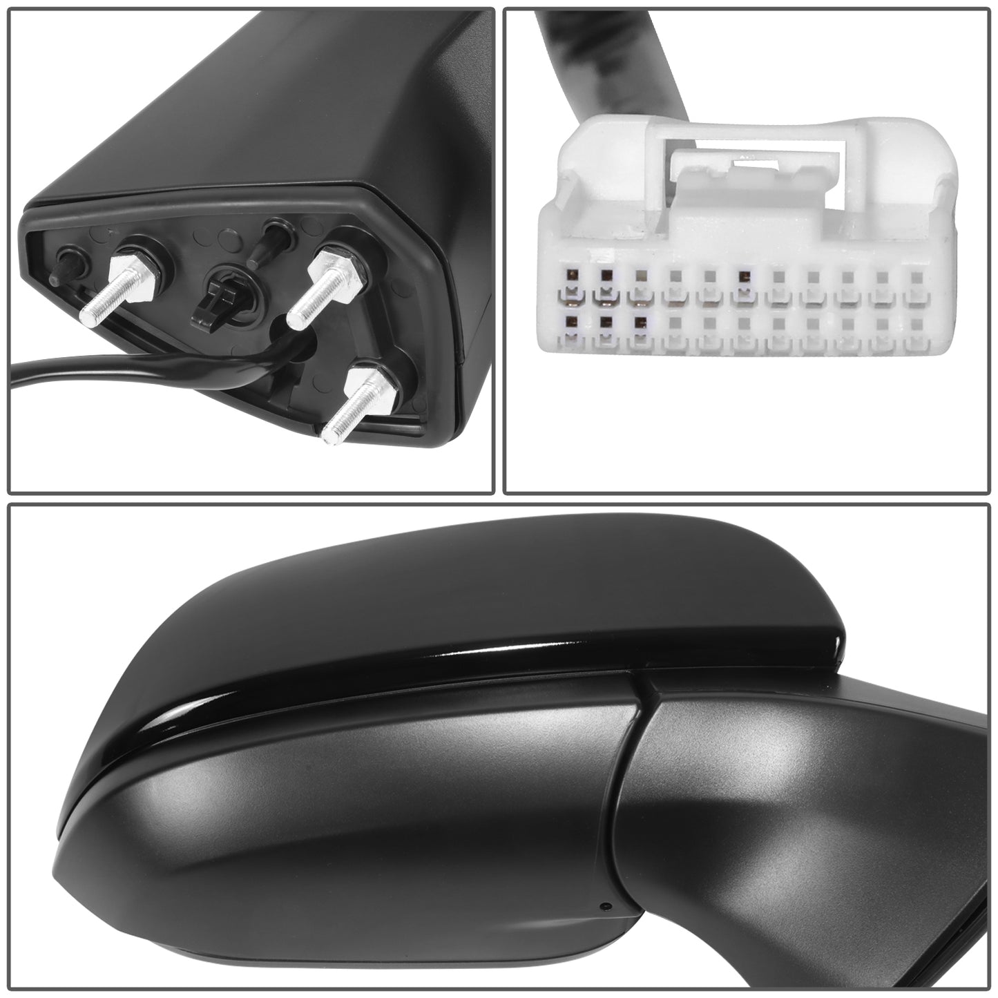 RETROVISOR MIRROR - OE STYLE - TOYOTA SIENNA 2021-2024 - WITH POWER WITH HEATED WITH BLIND SPOT MIRROR - PASSENGER RIGHT SIDE - BLACK