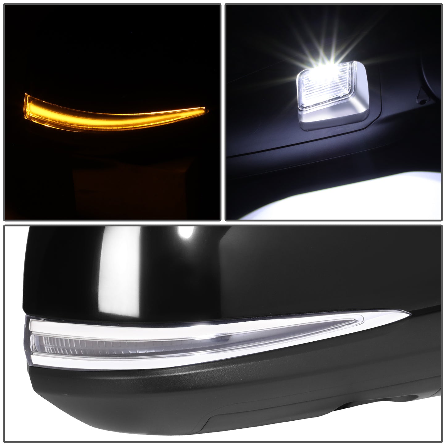 RETROVISOR MIRROR - OE STYLE - TOYOTA SIENNA 2021-2024 - WITH POWER FOLD WITH HEATED WITH SIGNAL WITH MEMORY WITH BLIND SPOT MIRROR - PASSENGER RIGHT SIDE - BLACK