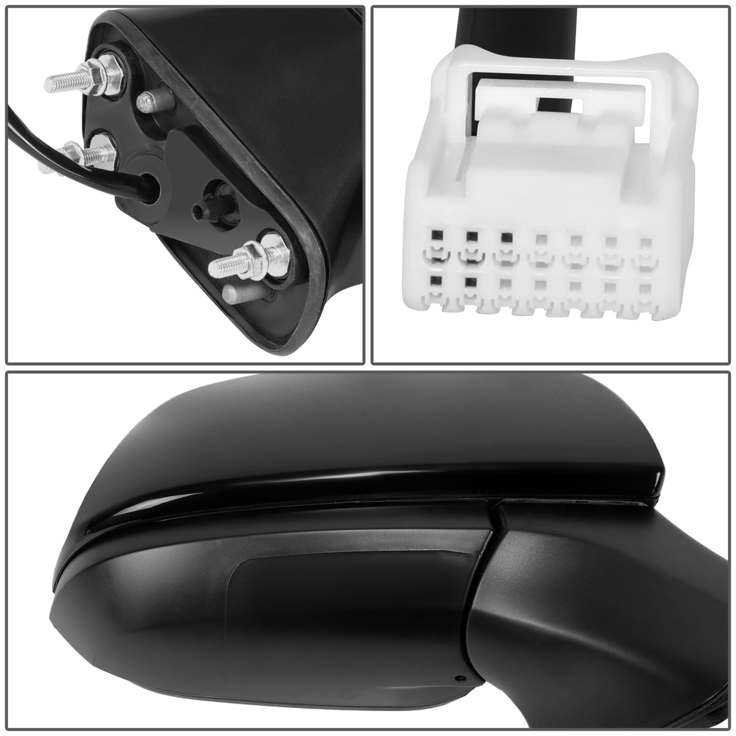 RETROVISOR MIRROR - OE STYLE - TOYOTA COROLLA CROSS 22-24 - WITH POWER WITH HEATED GLASS WITH SIGNAL - PASSENGER SIDE - PAINT TO MATCH - BLACK