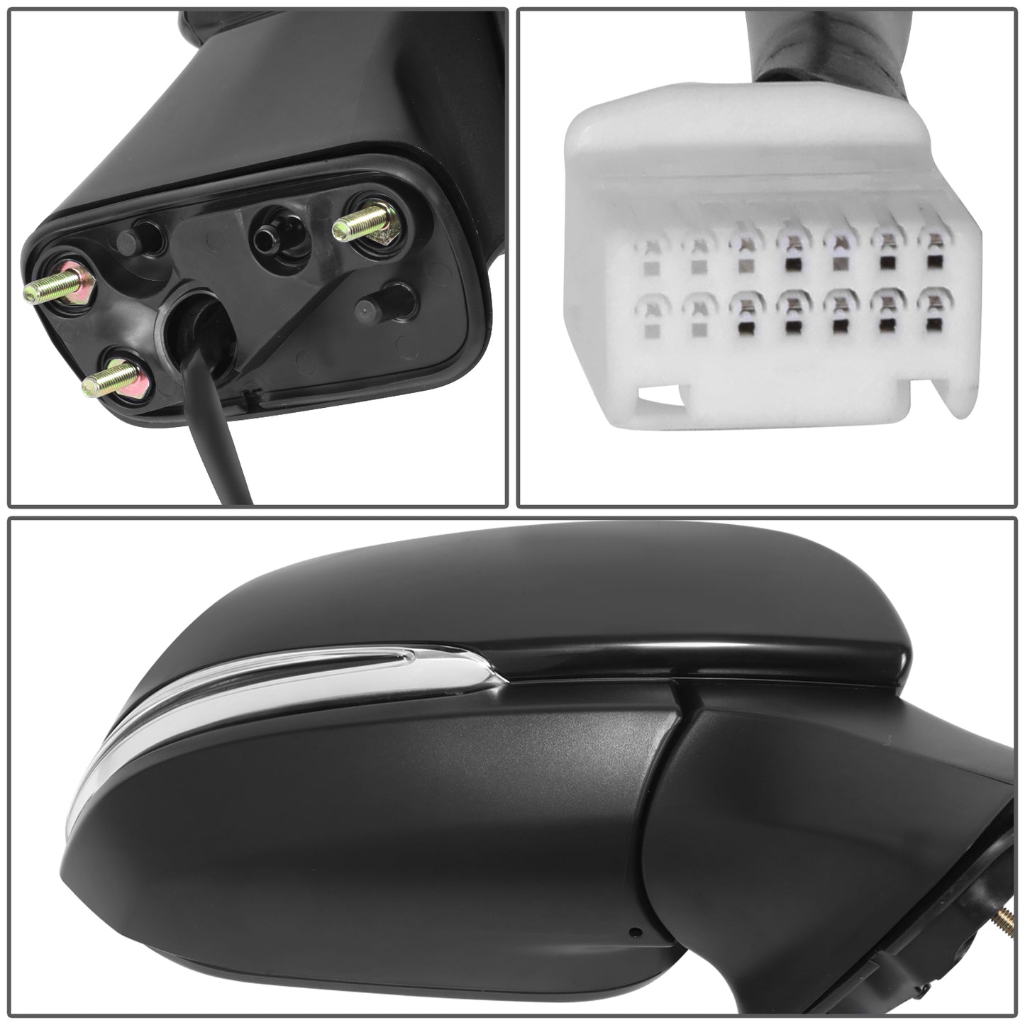 RETROVISOR MIRROR - OE STYLE - TOYOTA COROLLA CROSS 2022-2024 - WITH POWER WITH HEATED GLASS WITH SIGNAL WITH BLIND SPOT - PASSENGER RIGHT SIDE - BLACK