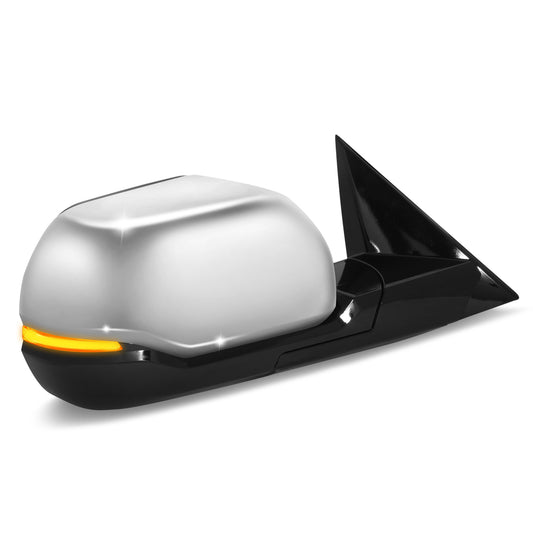 RETROVISOR MIRROR - OE STYLE - TOYOTA TUNDRA 22-24 - TOYOTA SEQUOIA 23-24 - WITH POWER WITH HEATED WITH SIGNAL WITH BLIND SPOT - CHROME COVER - PASSENGER SIDE - SMOOTH - BLACK / CHROME