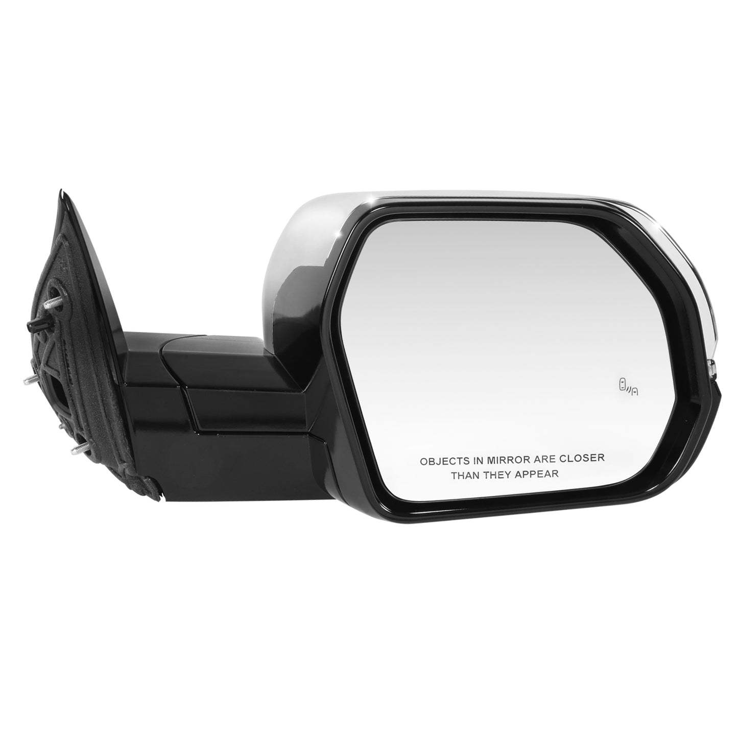 RETROVISOR MIRROR - OE STYLE - TOYOTA TUNDRA 22-24 - TOYOTA SEQUOIA 23-24 - WITH POWER WITH HEATED WITH SIGNAL WITH BLIND SPOT - CHROME COVER - PASSENGER SIDE - SMOOTH - BLACK / CHROME