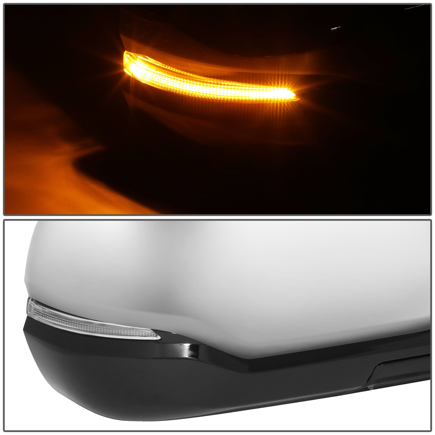 RETROVISOR MIRROR - OE STYLE - TOYOTA TUNDRA 22-24 - TOYOTA SEQUOIA 23-24 - WITH POWER WITH HEATED WITH SIGNAL WITH BLIND SPOT - CHROME COVER - PASSENGER SIDE - SMOOTH - BLACK / CHROME